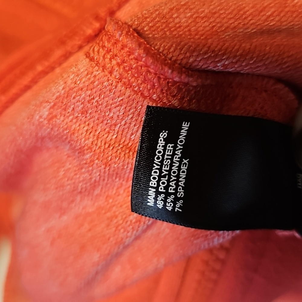 Zella Vibrant Coral Zip-Up Cowlneck Long Sleeve, Womens, Size Small, Oversized - Picture 6 of 6